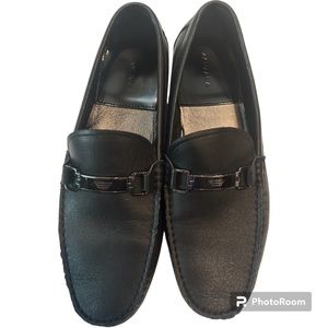 Zanzara black loafers slip on buckle detail